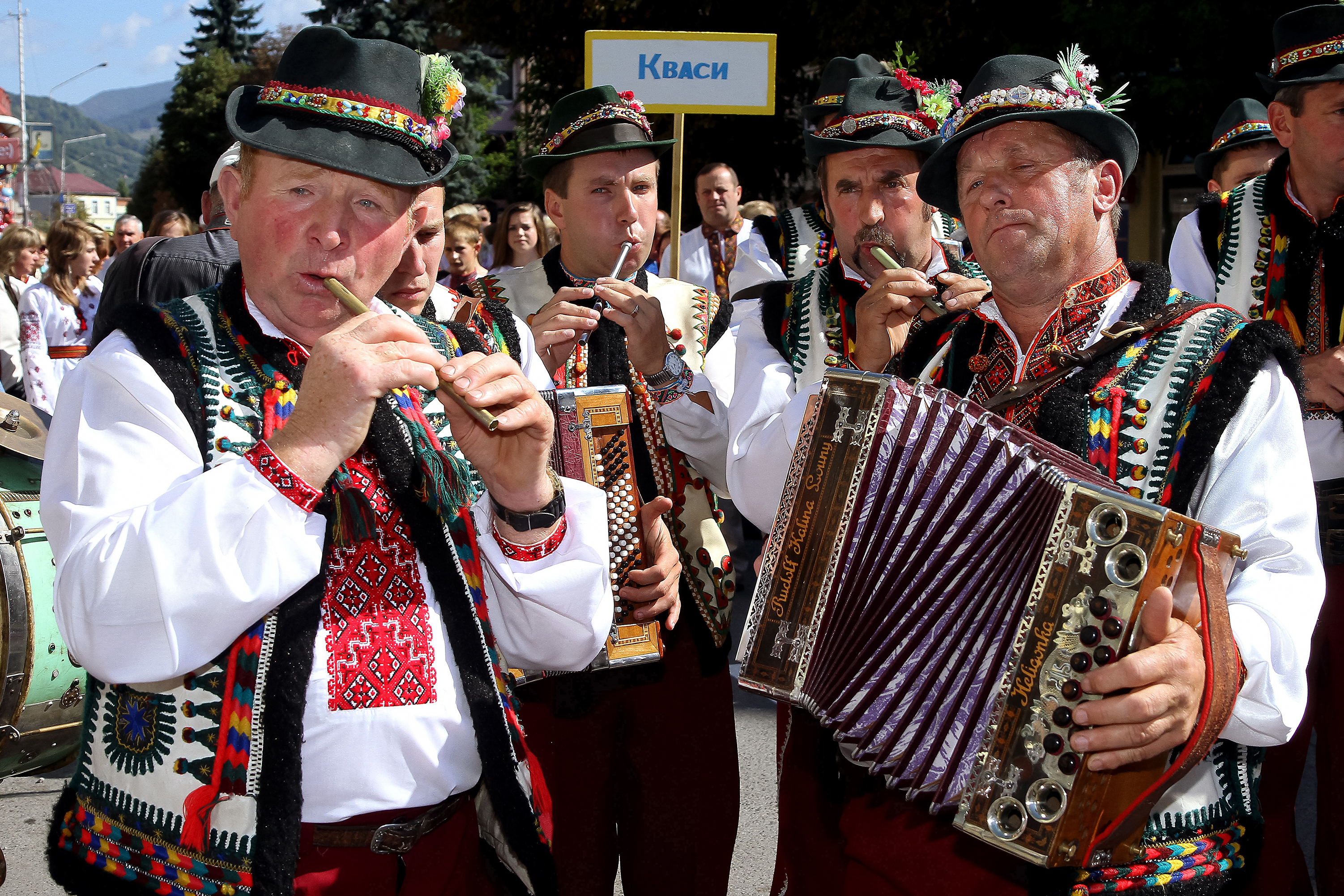 men in traditional ukrainian wearing