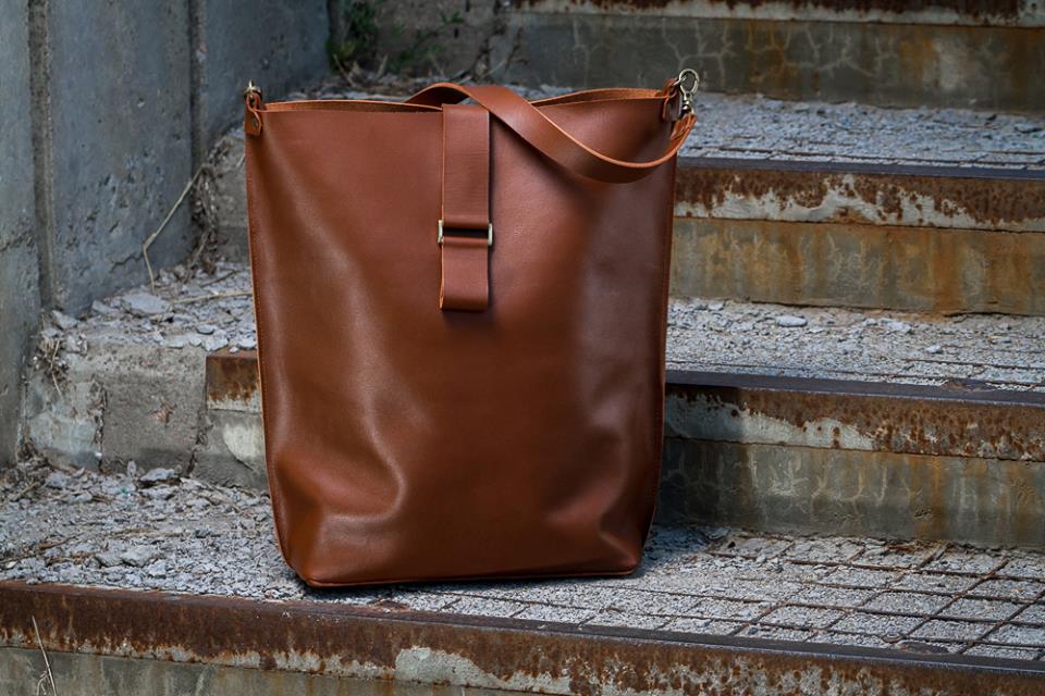 brown bag on stairs