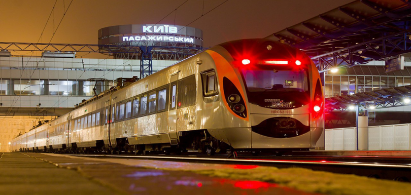 Intercity train in Kyiv