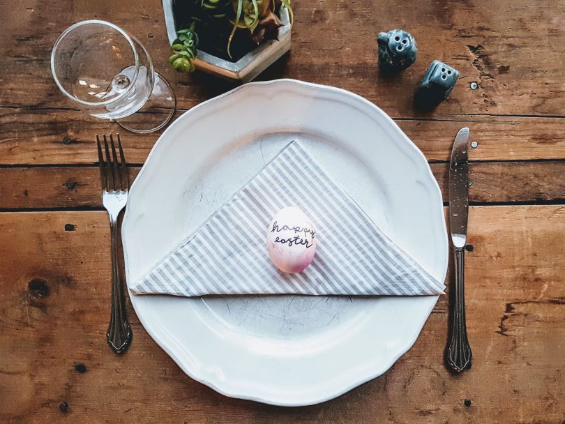 easter egg on a plate