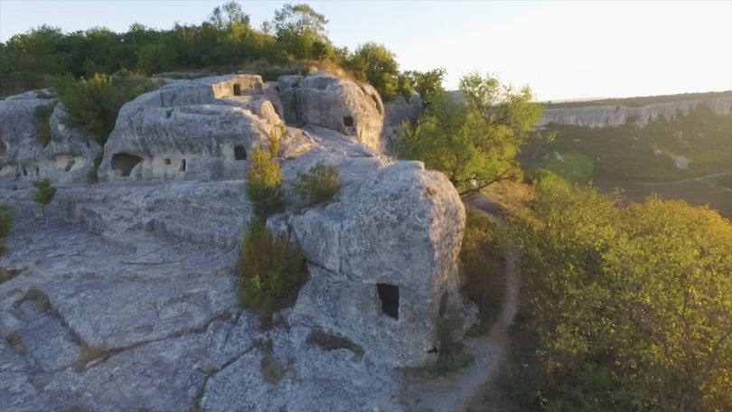 overview of ancient cave town