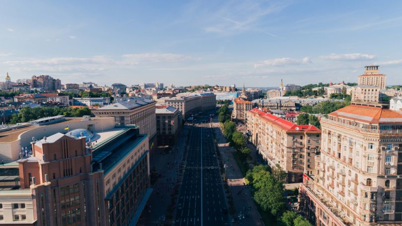 Khreshchatyk street aerial view