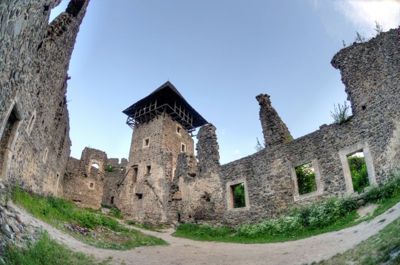 yard of old medieval castle