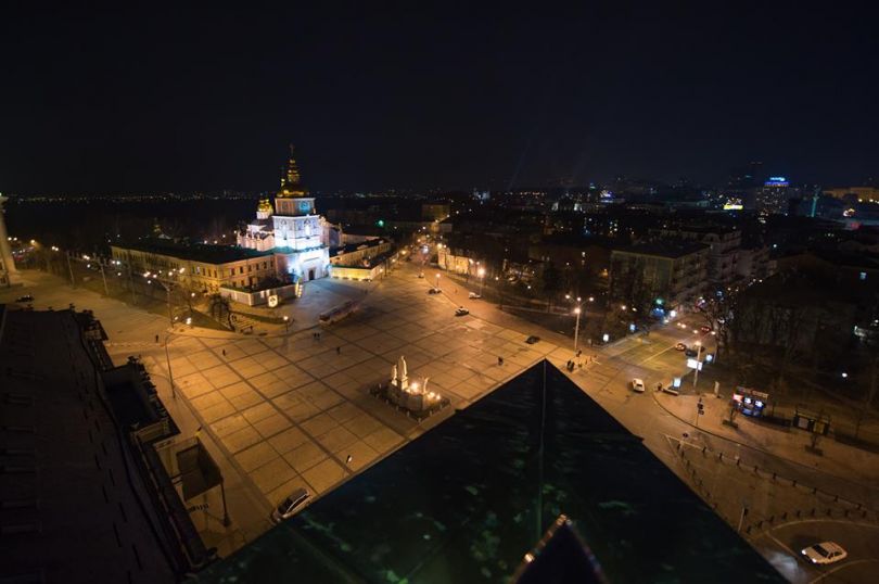 View of Sofiiska Square from b-hush bar