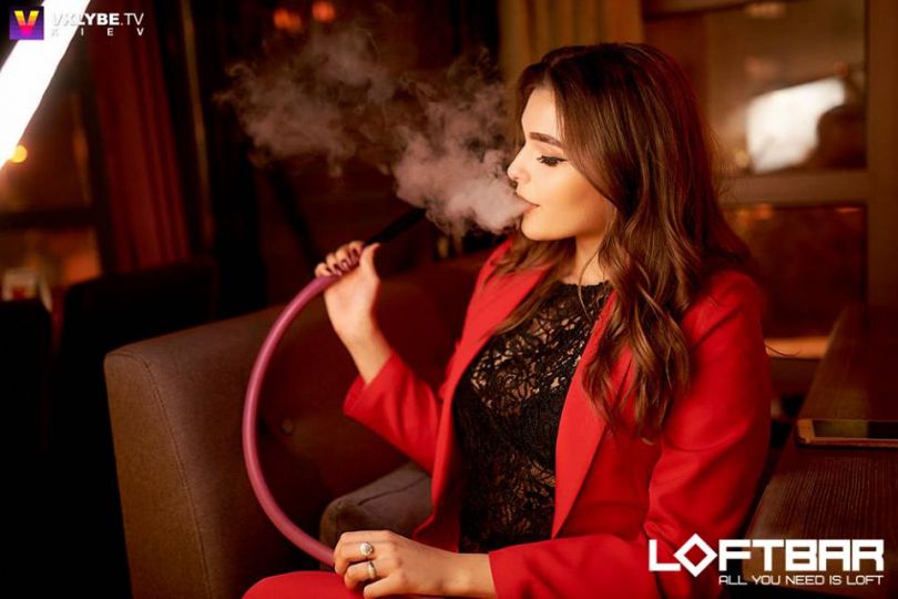 Girl smoking hookah