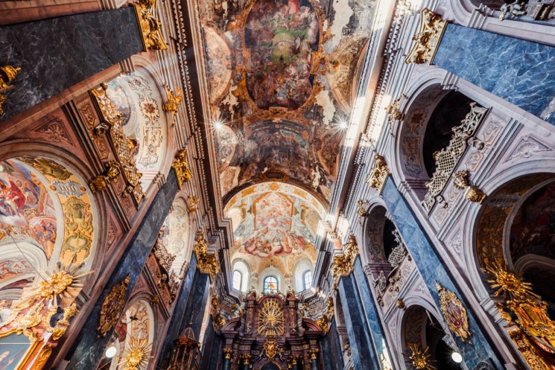 Interior of Jesuit Church in Lviv (Saint Peter and Paul Garrison Church)