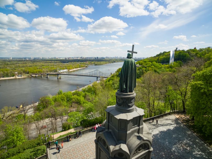 view from saint volodymyrs hill in kyiv