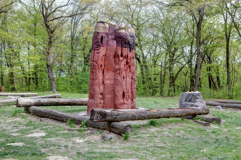 pagan altar in forest