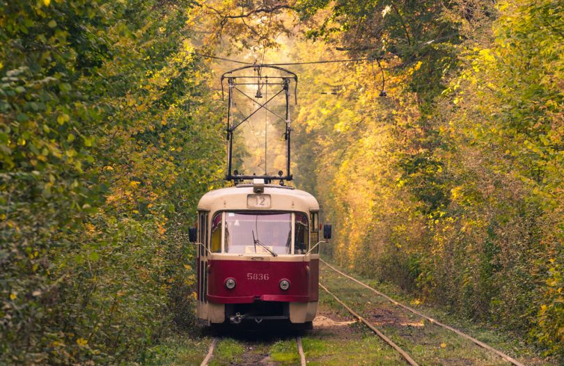 Tram to Pushcha-Vodytsia in Kyiv