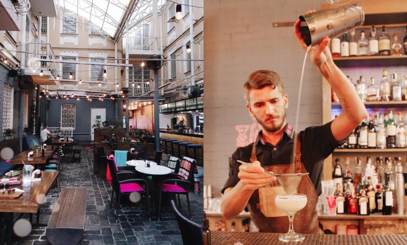 Bartender pouring a drink