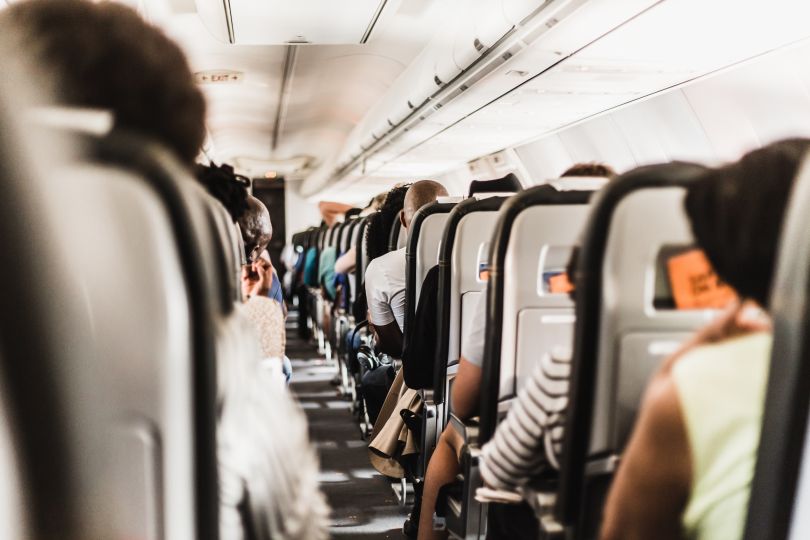 People sitting in a plane