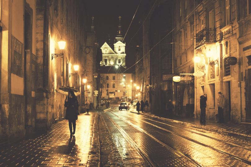 Lviv streets at night