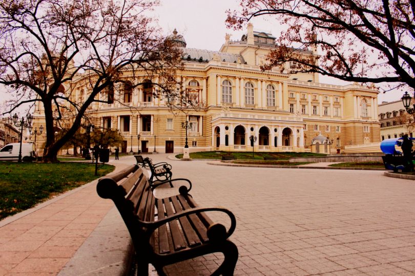 Odesa Opera house in autumn