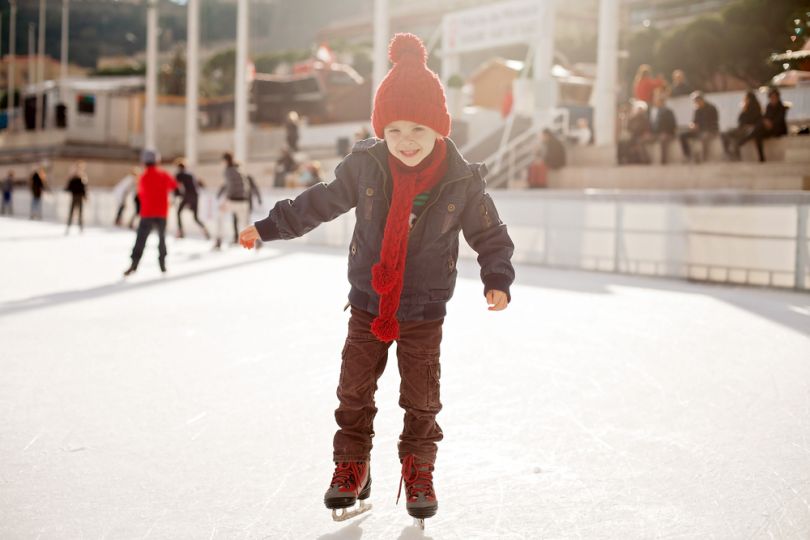 Kid on an ice rink