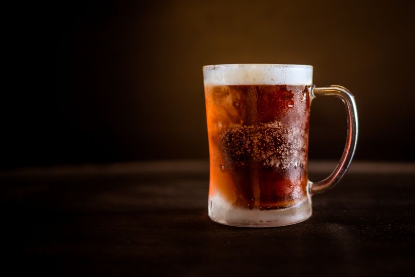 Pint of beer on the table