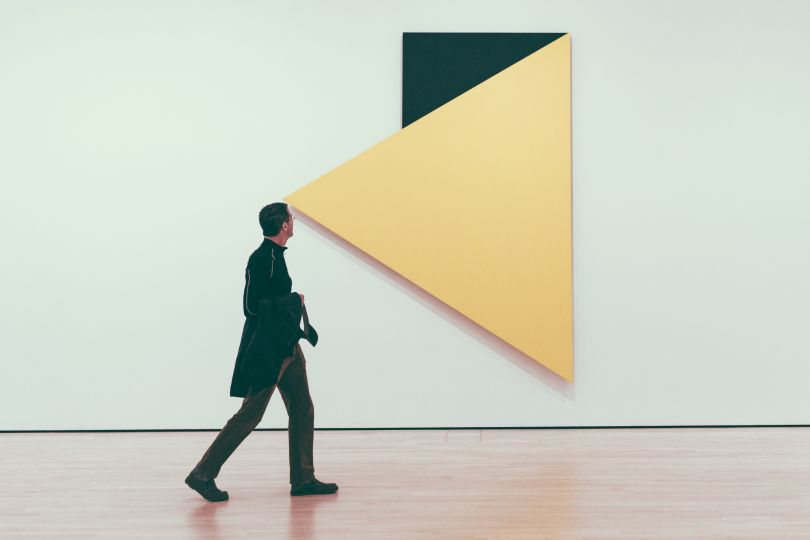 Man in an art museum