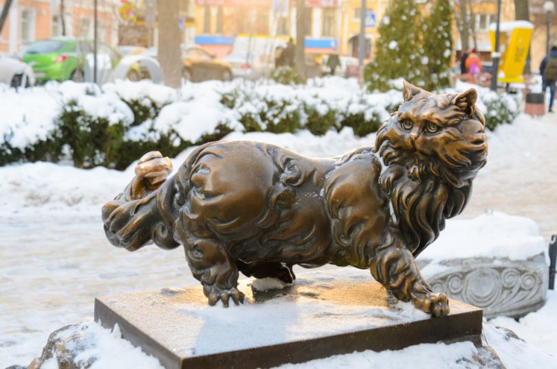 Panteleymon The Persian Cat monument in Kyiv