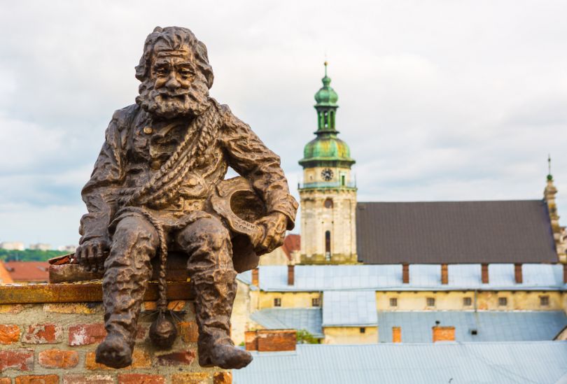 Сhimney-sweep monument in Lviv