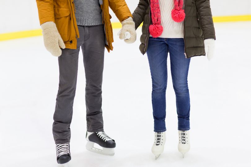 Couple ice skating