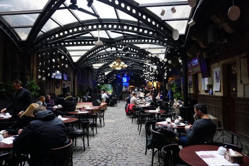 Lviv Coffee Mine courtyard