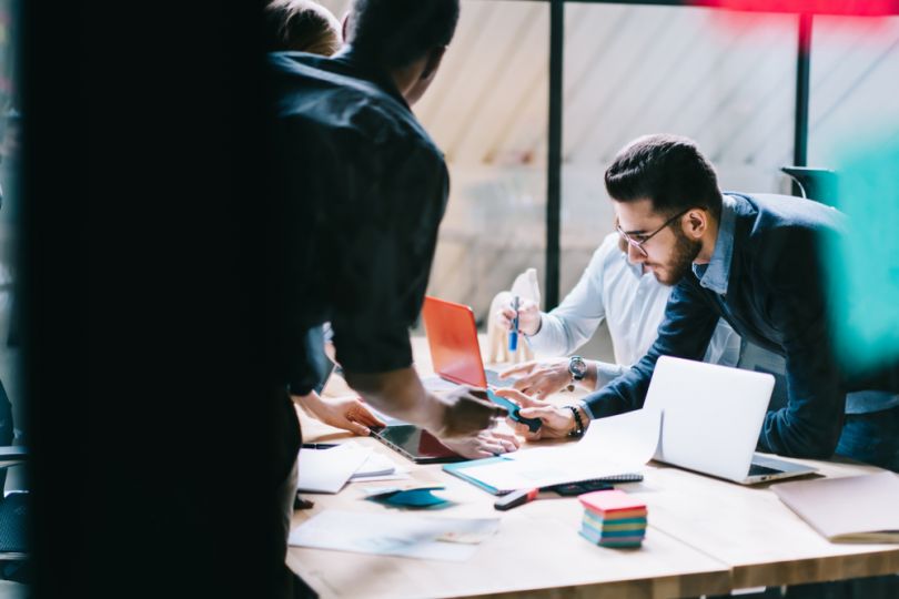 People discussing issues on a meeting