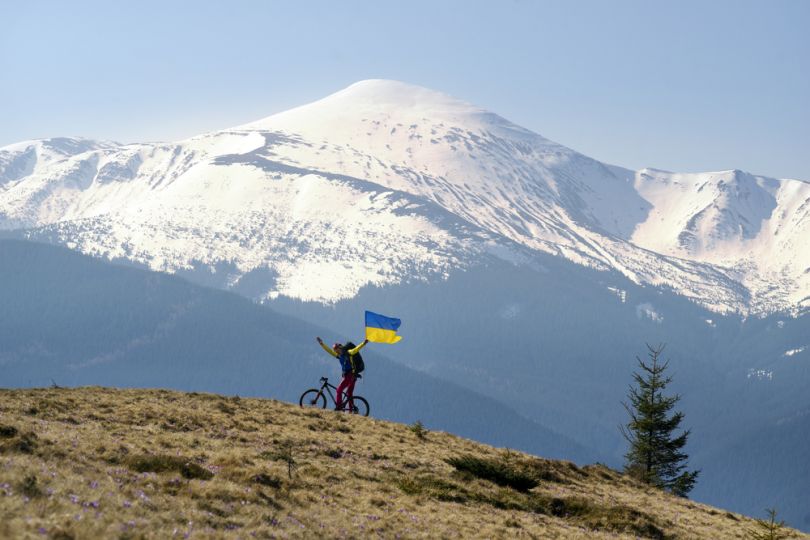 Cyclist on the Kukul Mountain