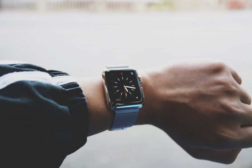 Person looking at a smartwatch