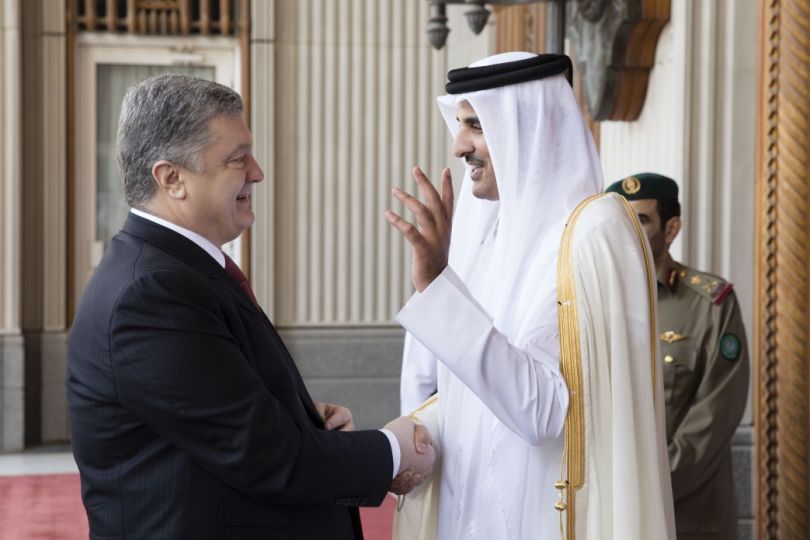 Presidents of Qatar and Ukraine on a meeting