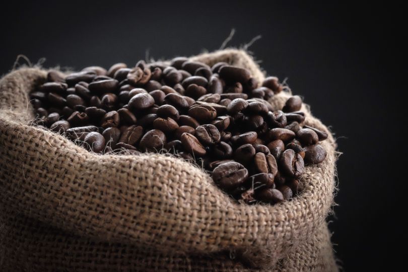 Bag with coffee beans