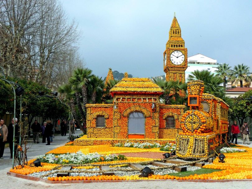 castle made of oranges