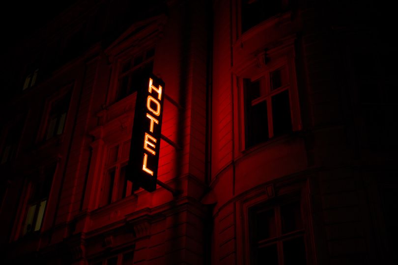 Hotel neon sign