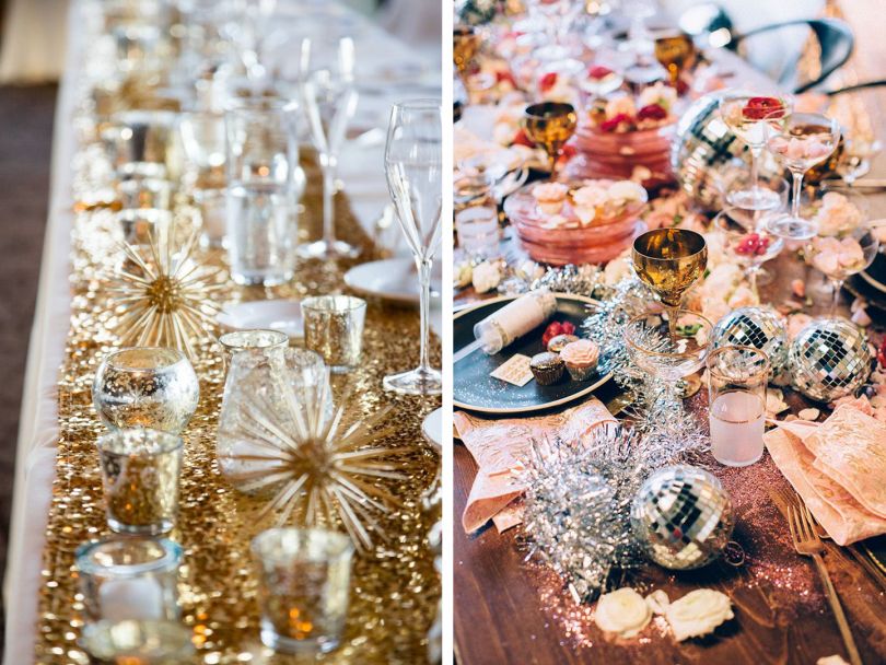 Modern chic New Year's Eve table decor