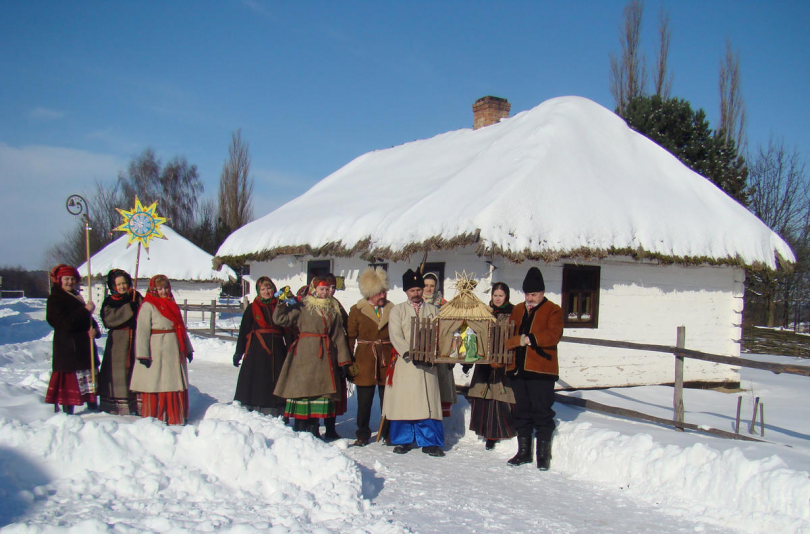 Dynanka village in winter