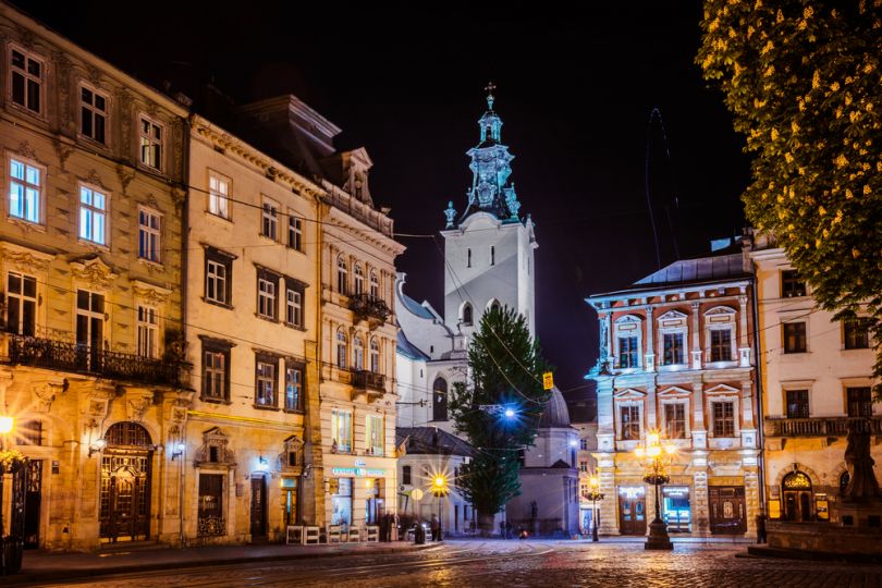 Lviv at night