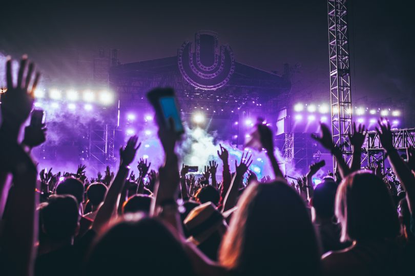 People cheering on a festival