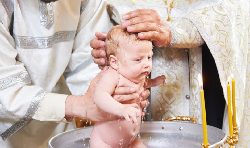 baptising the baby