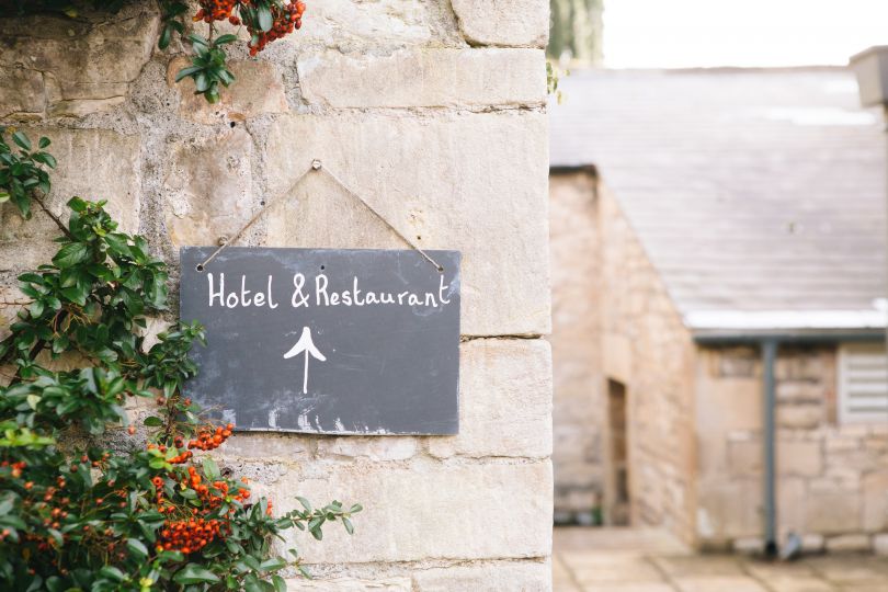 Hotels and restaurants sign