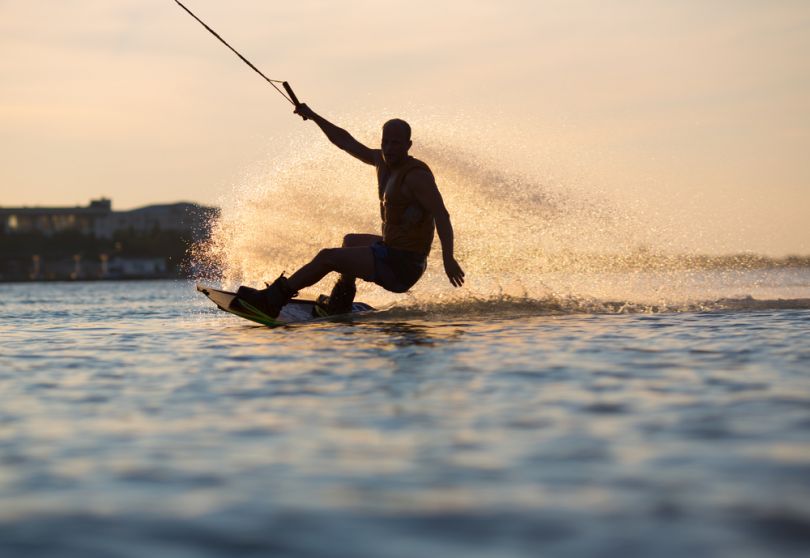 Man enjoying extreme water sports