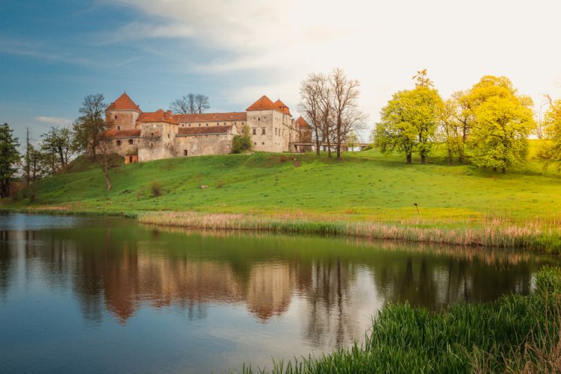 old fortress on the bank of lake