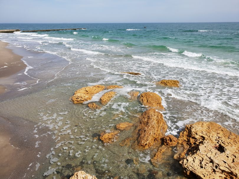 Waves and rocks in the sea