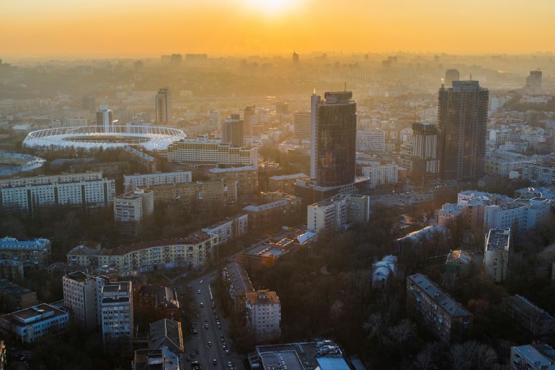 Business district in Kyiv