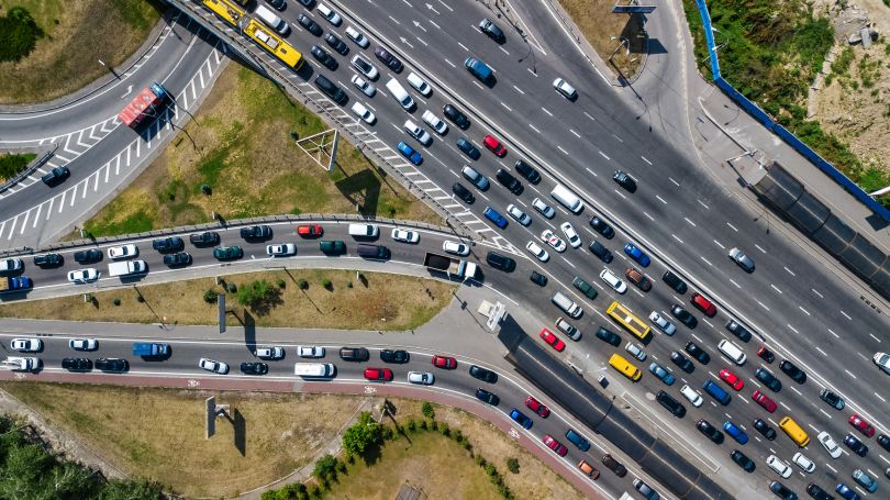 Busy roads in Kyiv