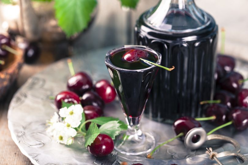 Cherry nalyvka on the table