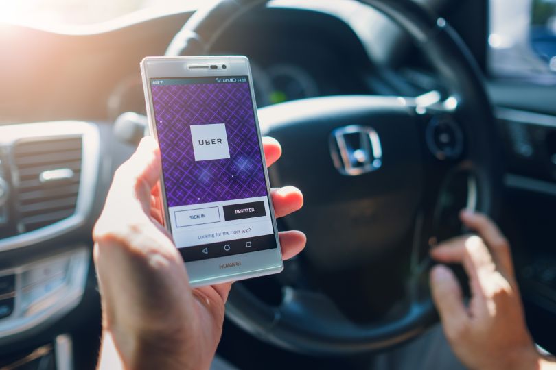 Uber app on the phone