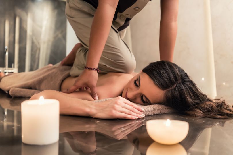 Woman enjoying a massage