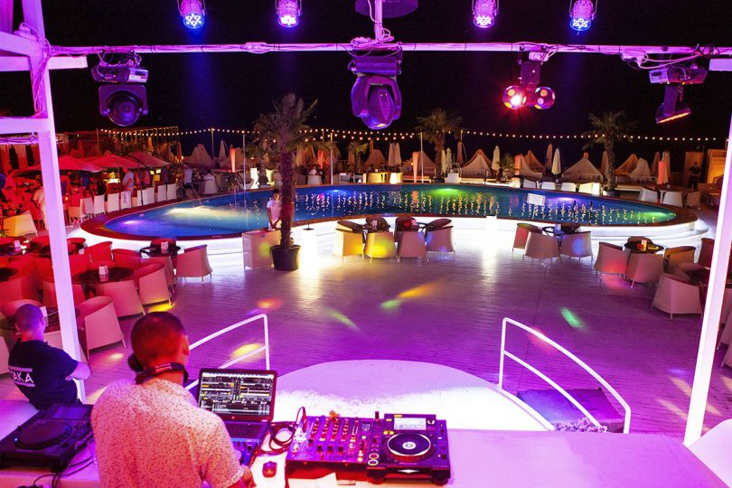 dance floor in beach club